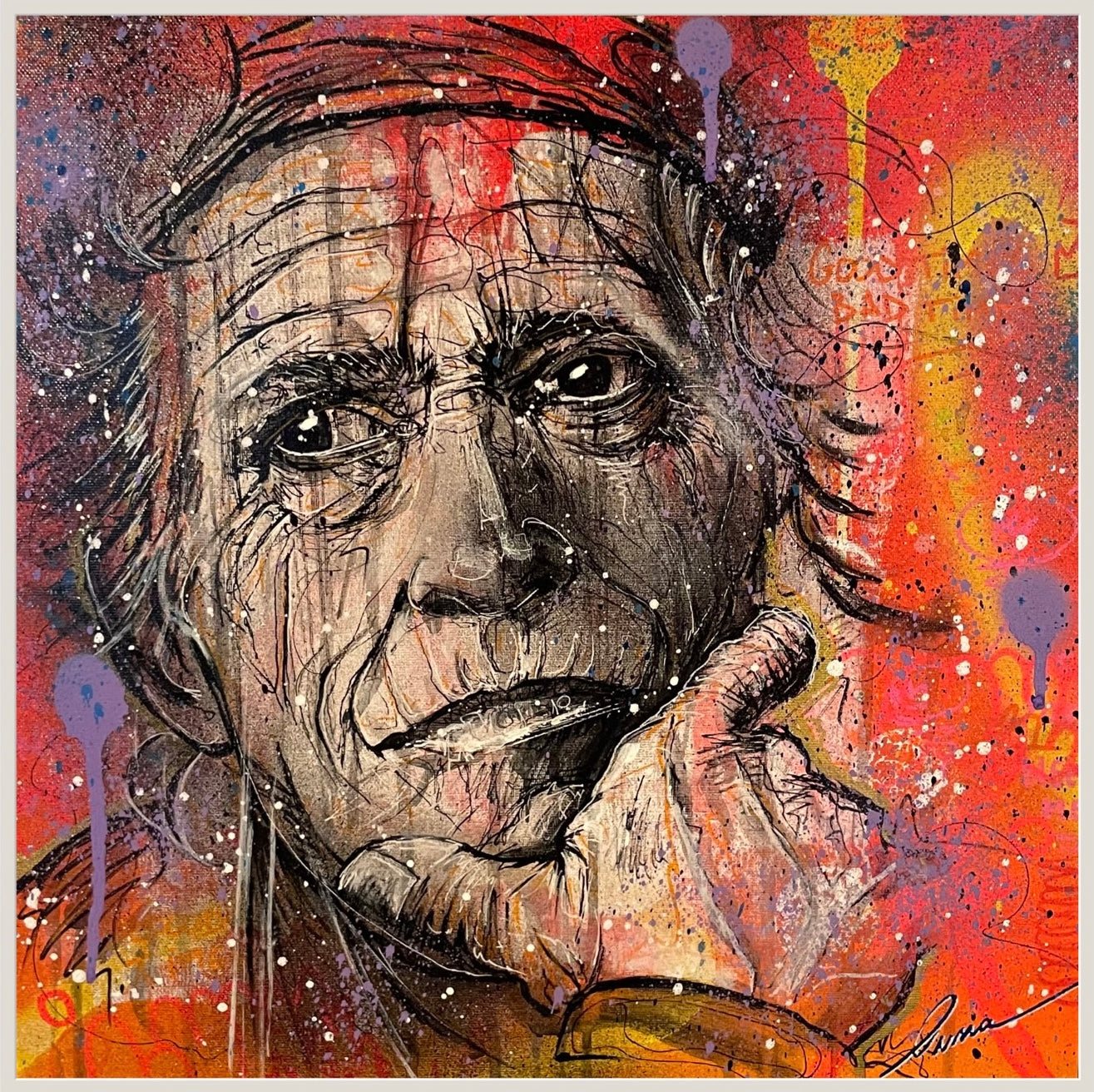 KEITH RICHARDS 36x36cm